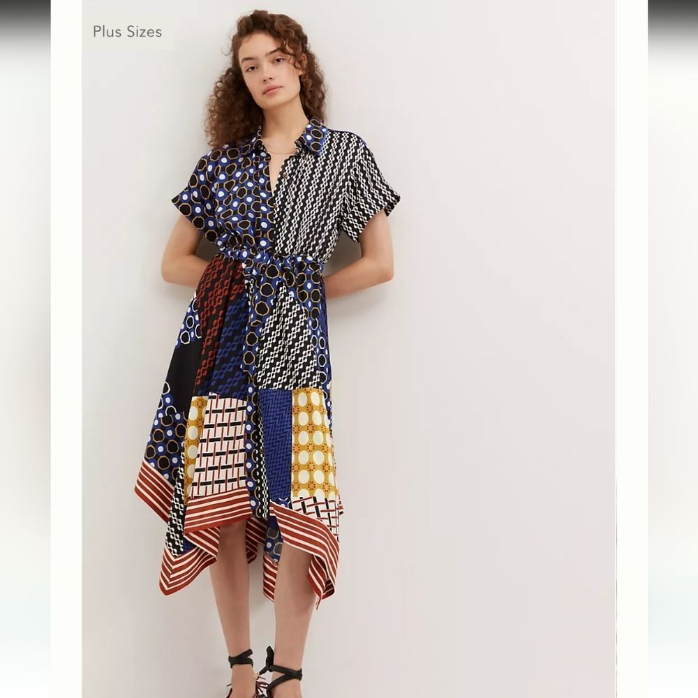 Maeve by Anthropologie Contrast Multicolor Shirt Dress size M